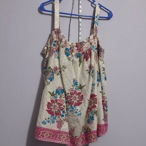 Lane Bryant Cream Floral Camisole